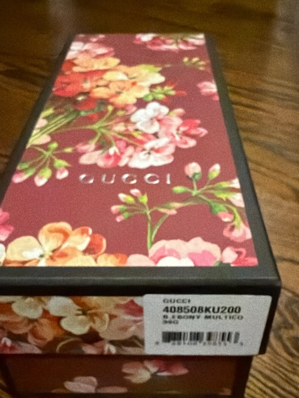 Gucci Floral Box in Deep Rose and Black Trim